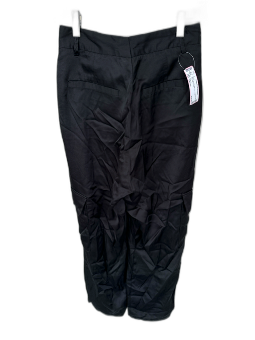 Esqualo Size Est XS Black Viscose High Rise Cargo Pockets Pants Black / Est XS