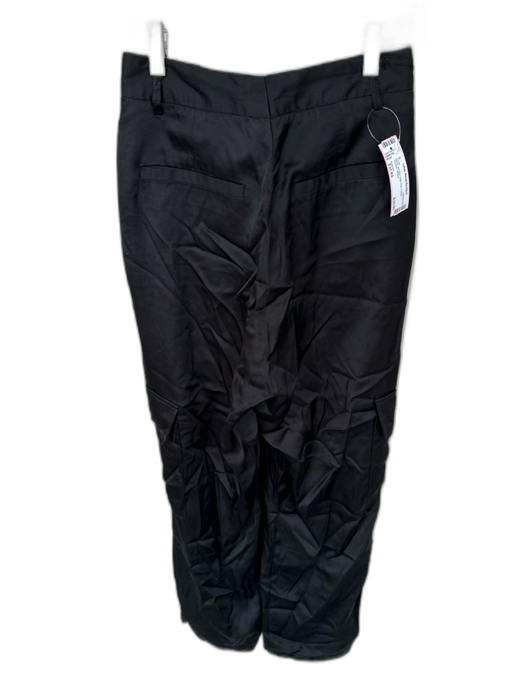 Esqualo Size Est XS Black Viscose High Rise Cargo Pockets Pants Black / Est XS