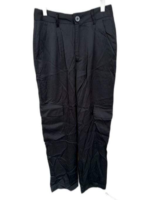 Esqualo Size Est XS Black Viscose High Rise Cargo Pockets Pants Black / Est XS