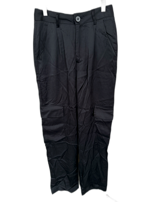 Esqualo Size Est XS Black Viscose High Rise Cargo Pockets Pants Black / Est XS