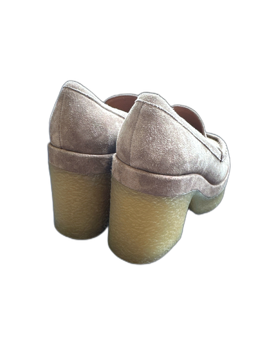 Marc Fisher Shoe Size 6M Taupe Suede Platform Block Heel Loafers Taupe / 6M