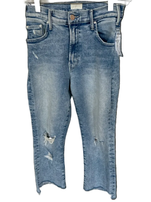 Mother Size 28 Light Wash Cotton Blend High Waist Distressed Jeans Light Wash / 28