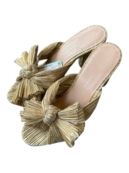 Loeffler Randall Shoe Size 6.5 Gold Metallic Block Heel Bow Mules Gold / 6.5