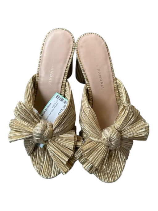 Loeffler Randall Shoe Size 6.5 Gold Metallic Block Heel Bow Mules Gold / 6.5