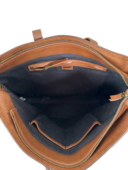 Madewell Brown Leather Top Handle Crossbody Strap Zip Close Bag Brown / M