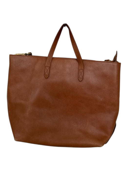 Madewell Brown Leather Top Handle Crossbody Strap Zip Close Bag Brown / M