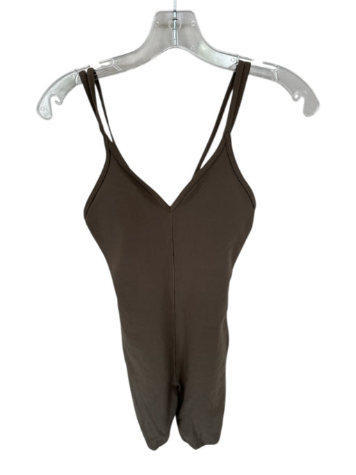 Alo Size XXS Olive Green Spaghetti Strap Athletic Romper Olive Green / XXS