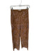 Zara Size S Brown & Pink Vegan Suede Embroidered Cut Outs Wide Leg Pants Brown & Pink / S