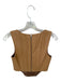 Staud Size 4 Tan Vegan Leather Corset Back Zip Top Tan / 4