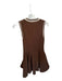 Zara Size XS Brown & White Color Blocked V Neck Pleated Skirt Mini Dress Brown & White / XS