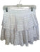 Love Shack Fancy Size M White Cotton Lace Elastic Waist Tiered Mini Skirt White / M
