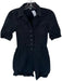 Paige Size 0 Black Cotton & Rayon Denim Pockets Button Up Romper Black / 0