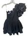 Celia B Size XS Black Cotton Blend One Shoulder Scallop Detail Side Zip Dress Black / XS