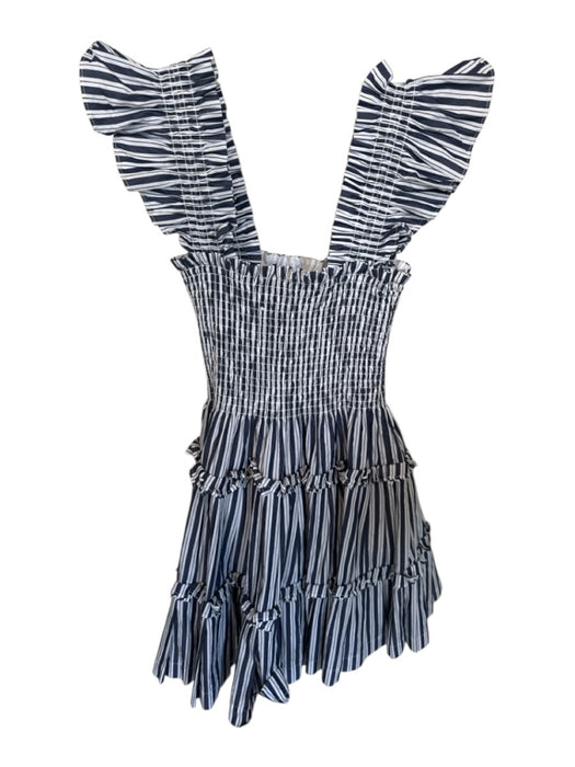 Hill House Size XS Blue & White Cotton Sleeveless Striped Smocked Dress Blue & White / XS