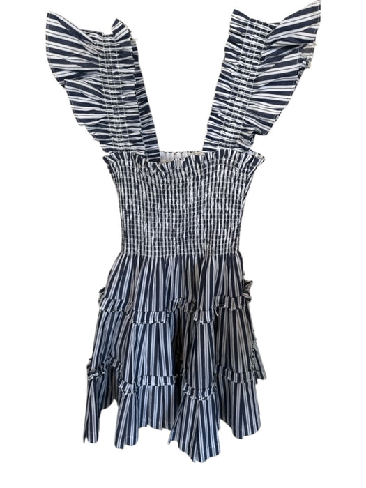 Hill House Size XS Blue & White Cotton Sleeveless Striped Smocked Dress Blue & White / XS
