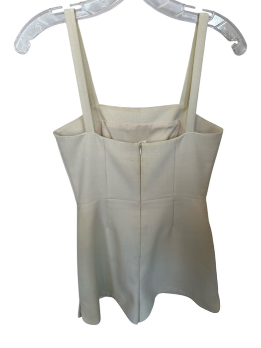 Alexis Size XS Cream Polyester Blend Sleeveless Back Zip Romper Cream / XS