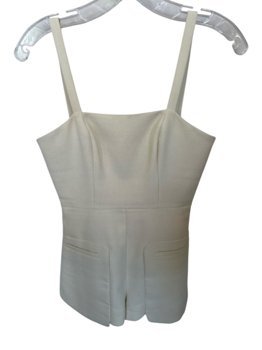 Alexis Size XS Cream Polyester Blend Sleeveless Back Zip Romper Cream / XS