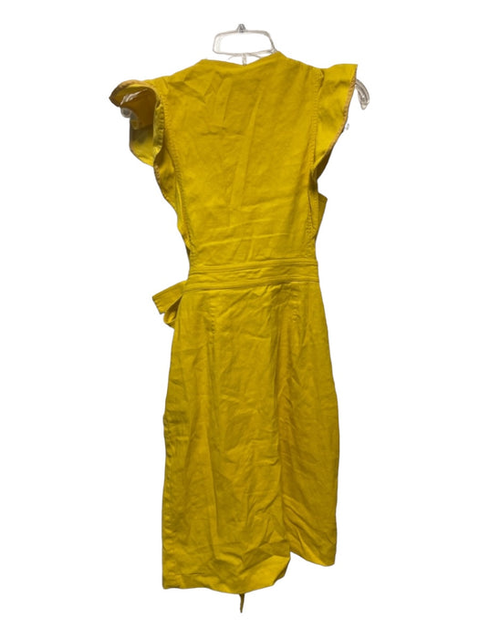 A.L.C. Size 2 Yellow Flutter Sleeves Wrap Dress Yellow / 2