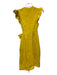 A.L.C. Size 2 Yellow Flutter Sleeves Wrap Dress Yellow / 2