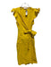 A.L.C. Size 2 Yellow Flutter Sleeves Wrap Dress Yellow / 2