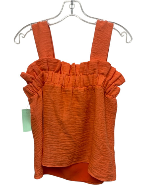 Crosby Size S Orange Polyester Sleeveless Paperbag Shimmer Top Orange / S
