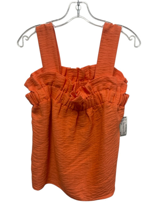 Crosby Size S Orange Polyester Sleeveless Paperbag Shimmer Top Orange / S