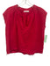 Karlie Size S Red Cotton Waffled Textured Split V neckline Sleeveless Top Red / S