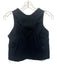 Natalie Busby Size S Black Cotton Sleeveless V Neck Raw Edge Darted Top Black / S