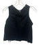 Natalie Busby Size S Black Cotton Sleeveless V Neck Raw Edge Darted Top Black / S