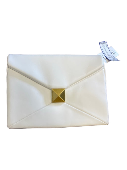Fabrik White & Gold Vegan Leather Front Flap Quilted Crossbody Strap Incl Bag White & Gold / S