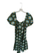 Tuckernuck Size S Green & Blue Cotton Blend Short Balloon Sleeve Print Dress Green & Blue / S