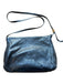 Clare V Navy Leather Outer Pocket Denim Detail Gold Hardware Purse Navy / Medium