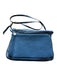 Clare V Navy Leather Outer Pocket Denim Detail Gold Hardware Purse Navy / Medium