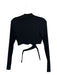 Alix NYC Size L Black Modal Wrap Cropped Long Sleeve High Neck Top Black / L