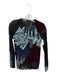 Romance Was Born Size 4 Black & Blue Polyester & Viscose Lace Detail Top Black & Blue / 4