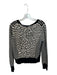 Thakoon Size L Black & Light Gray Wool & Cotton Stripe Cheetah Crew Sweater Black & Light Gray / L