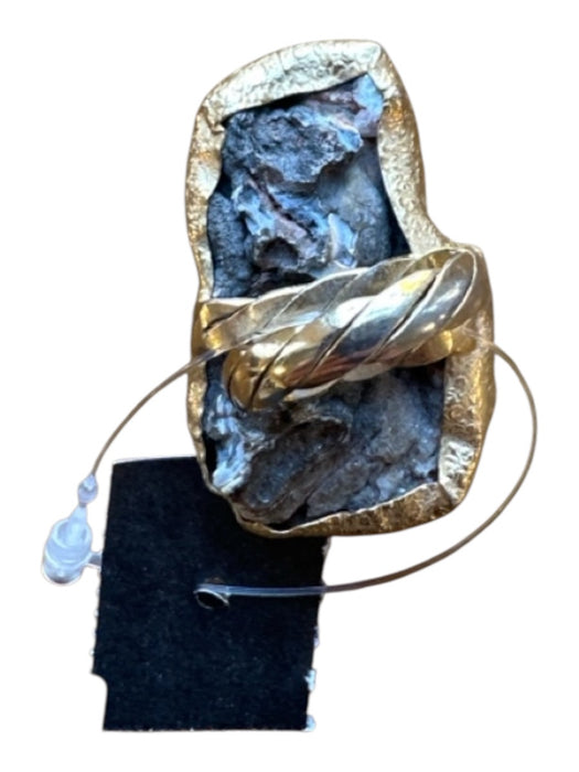 gold & amethyst geode Gold Accents Sparkle Gold band Ring gold & amethyst
