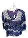 Calypso Size L Purple & White Silk 3/4 Sleeve Tie Dye Lace Detail Top Purple & White / L