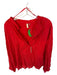 Pilcro Size L Red Viscose Blend Long Sleeve Beaded Top Red / L