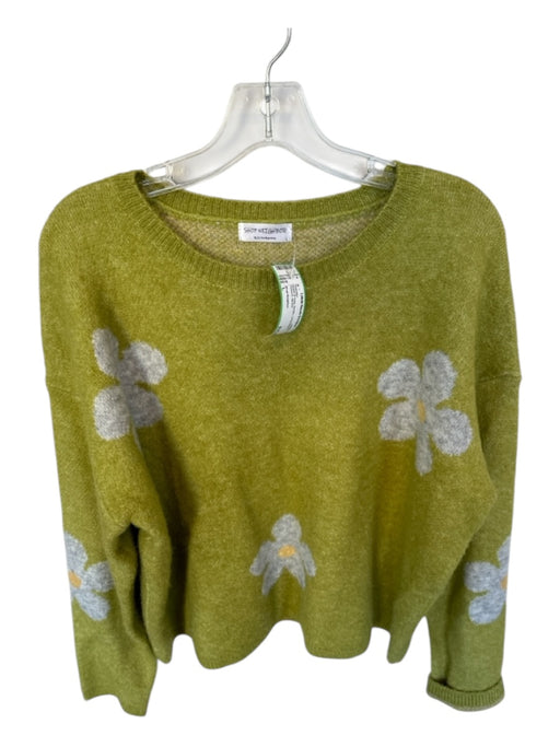 Shop Neighbor Size L Green & Gray Acrylic Long Sleeve Flowers Sweater Green & Gray / L