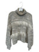 Cinq a Sept Size M Gray Wool Blend Turtle Neck Feathered Sweater Gray / M