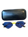 Alexander McQueen Black & Blue Metal Diamond Shape Sunglasses Black & Blue