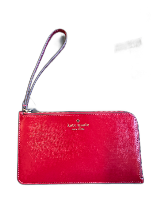Kate Spade Red Leather Zip Around Wristlet Wallets Red