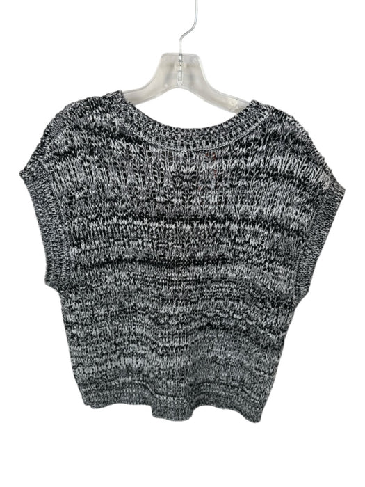 Stitches & Stripes Size M Black & White Cotton Cap Sleeve Loose Knit Top Black & White / M