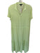 Rag & Bone Size L Lime Green Viscose Blend Short Sleeve Crinkle Buttons Dress Lime Green / L