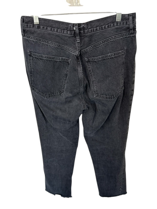 Agolde Size 30 Black Organic Cotton High Waist Button Fly Barrel Jeans Black / 30