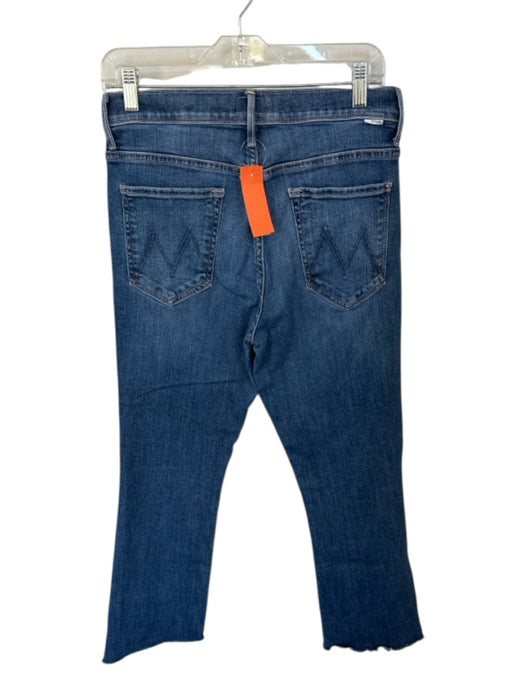Mother Size 31 Med Dark Wash Cotton Blend High Waist Bootcut Raw Hem Jeans Med Dark Wash / 31
