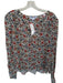 Veronica Beard Size 8 Red & Blue Viscose Long Sleeve Botanical Buttons Top Red & Blue / 8