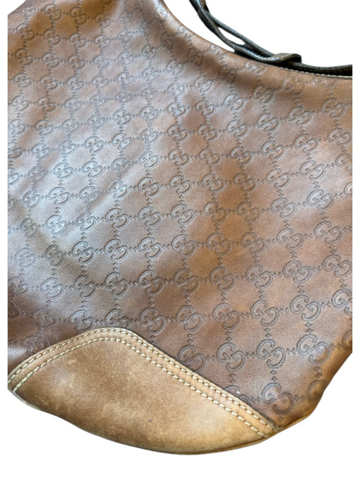 Gucci Brown Leather Guccissima Shoulder Strap Zip closure GHW Bag Brown / M