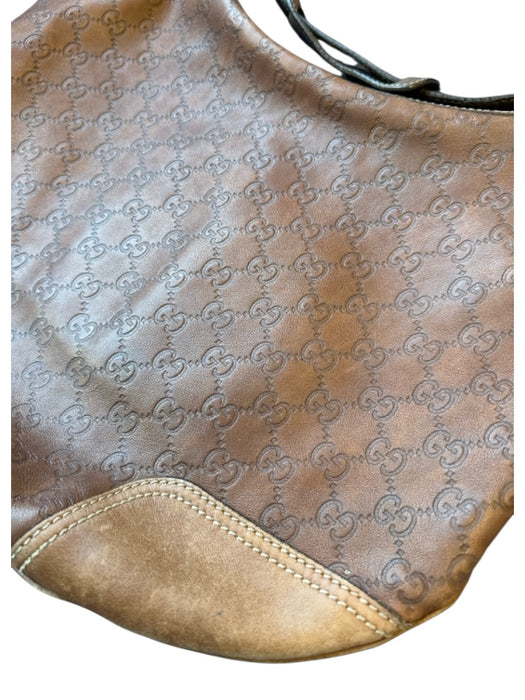 Gucci Brown Leather Guccissima Shoulder Strap Zip closure GHW Bag Brown / M